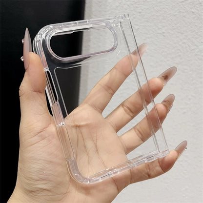 New Simple HD Transparent Acrylic Folding Phone Case For iPhone Duo Ultra 18Duo Fold TPU Bumper Shockproof Hard Clear Back Cover