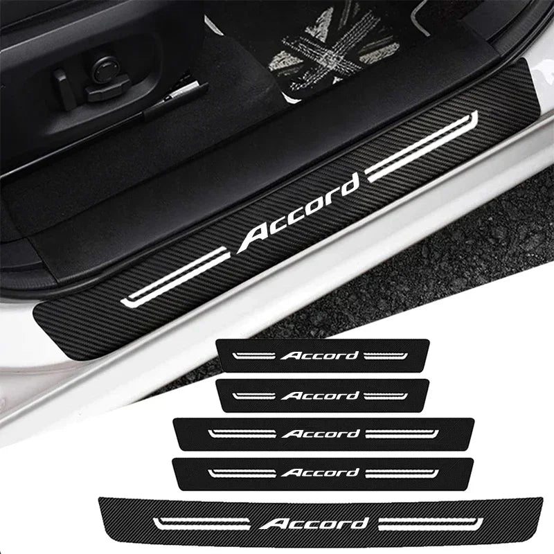 for Honda Accord 2016 2017 2018 2019 2020 2021 Car Door Sill Protector Rear Trunk Scuff Plate Threshold Sticker Accessories