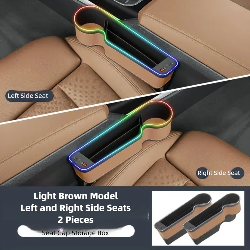 7 Color Led Car Seat Gap Filler Organizer Car Seat Pocket Gap Filler, Car Gap Organizer Storage Console Side Seat Gap Filler