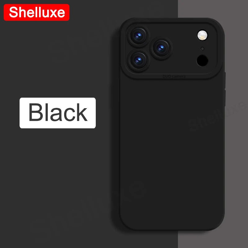 Silky Feel Liquid Silicone Soft Case Shelluxe For iPhone 17 17e 16 16e 15 14 13 Pro Max iPhone17 Air iPhone16 Plus Phone Cases