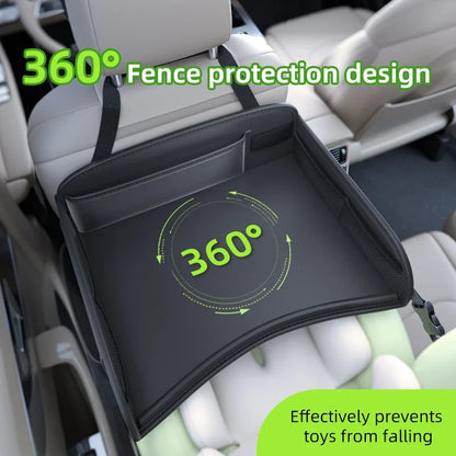 Car Rear Seat Baby Travel Tray Waterproof Kids Dining Table Cartoon Storage Toy Holder Child Safety Seat Desk Organizer Interior