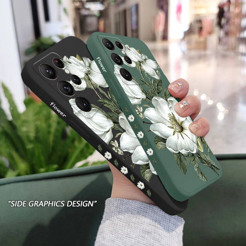 Wild Flowers Phone Case For Samsung Galaxy S25 S24 S23 S22 S21 S20 Ultra Plus FE S10 S9 S10E Note 20 ultra 10 9 Plus Cover