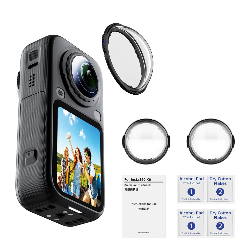 Lens Guard for Insta360 X6 Glass Lens Protector Premium Lens Cap X6 Camera Anti-fog Anti-Scratch Accessories