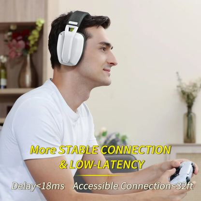 BINNUNE BW06 Bluetooth Headsets Gamer with Mic for PS5 PS4 PC Mac Playstation Wireless 2.4GHz Gaming Headphone with Microphone