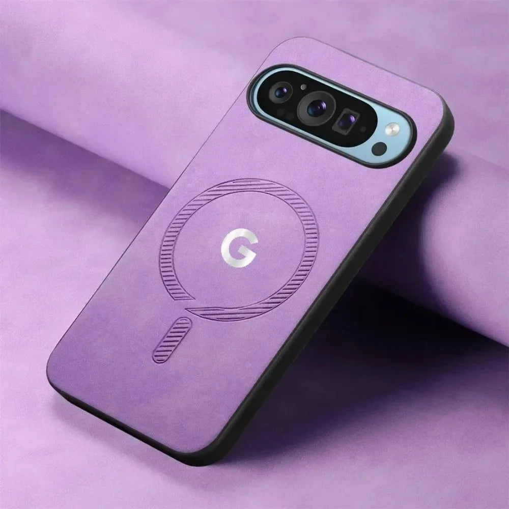 Fashion Skin-friendly PU Leather Slim Case For Google Pixel 11 10 9 Pro XL 8 7 9A 8A Magnetic Charge Full-Pack Shockproof Cover