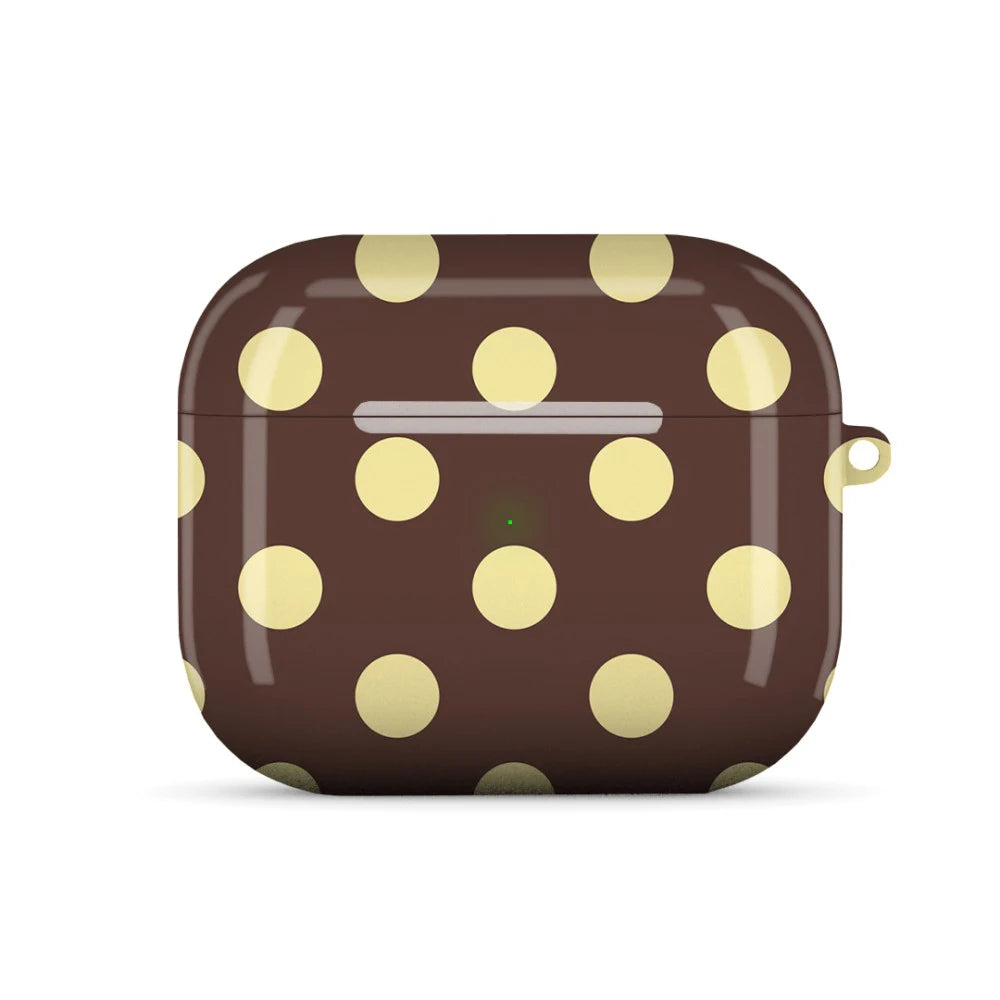Couture Brown Burgundy Shockproof Protective Glossy HD Hard PC Cover Case For AirPods Earphone 1 2 3 Pro Pro2 With Metal Hook