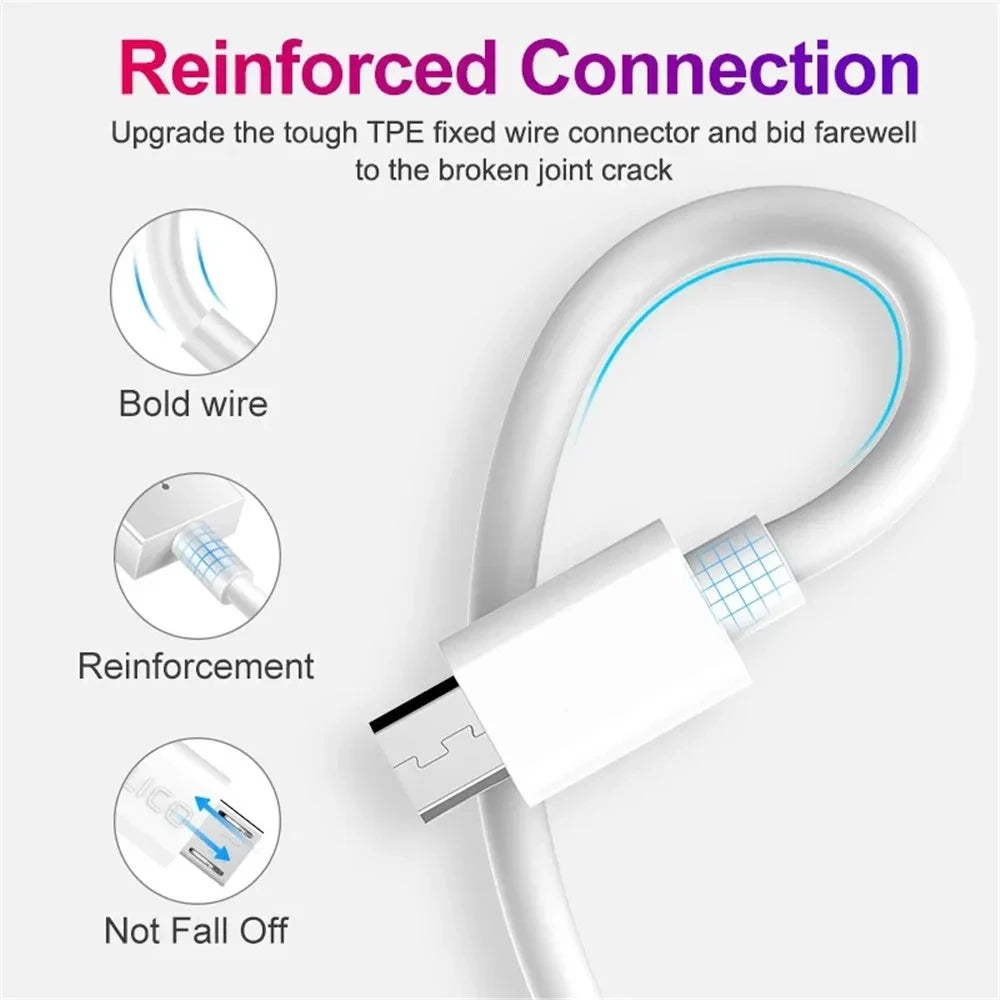 Micro USB Cable 2.4A Fast Charging Wire Mobile Phone Micro Cable For Xiaomi Samsung Andriod USB Type C 7A 10A Data Cable Cord