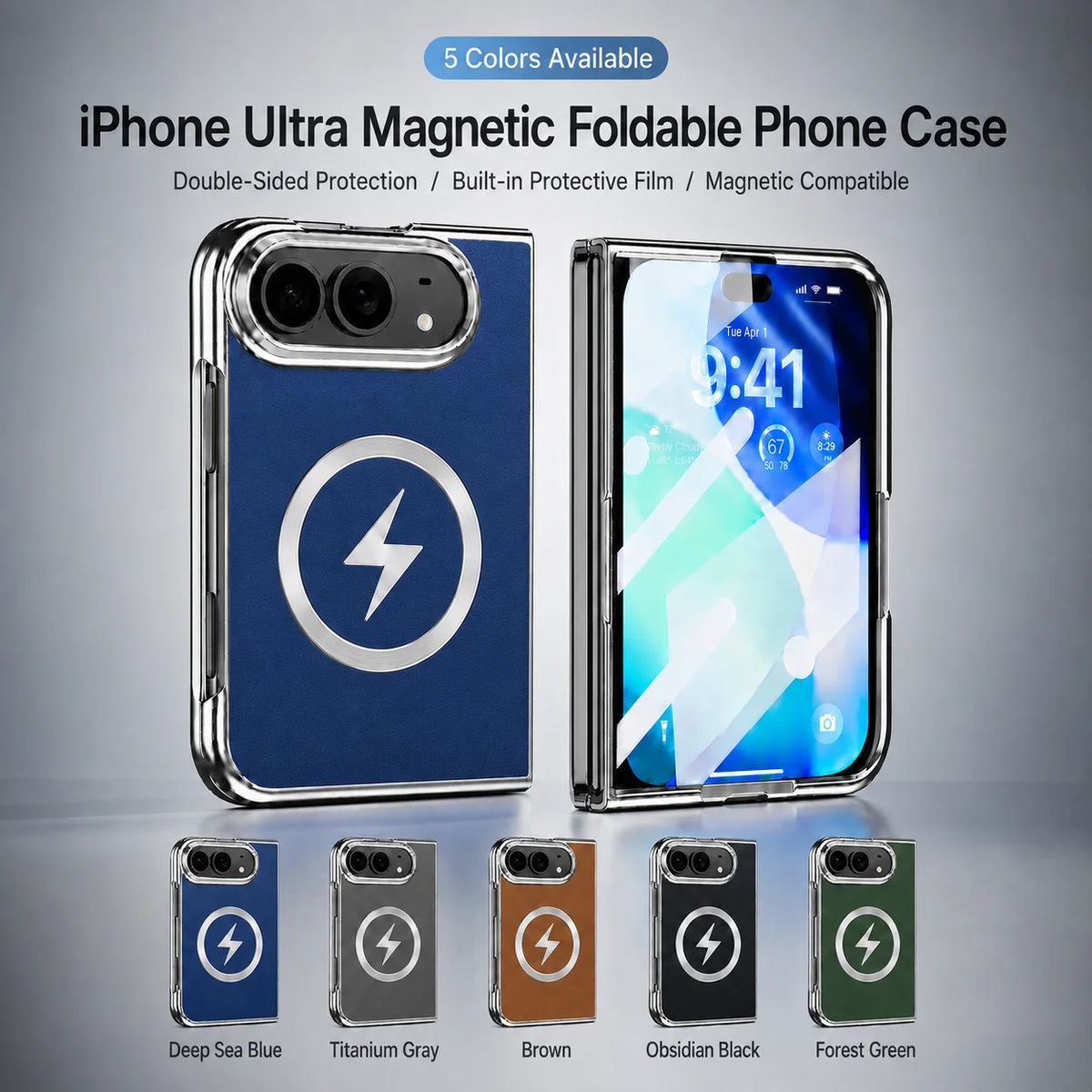 For Apple iPhone Duo case, comes with front screen protector, raised camera to prevent scratches, lightning pattern design