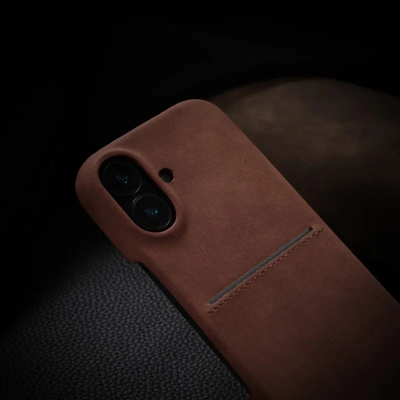 Luxury Card Slot Sheepskin Leather Case For iPhone 17 Air 16 15 14 13 12 Pro Max Plus Business Wallet Pocket Shockproof Cover