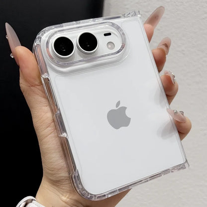 Luxury Transparent Phone Case For iPhone Duo Fold 18 Pro Max 17 16 15 14 Plus 13 12 Pro Max Shockproof Clear Protective Cover