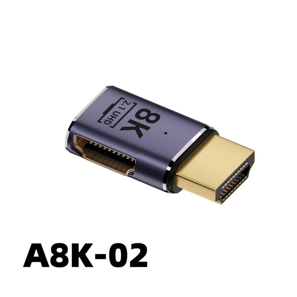 Mini /Micro 8K HDMI 2.1 Cable Connector Adapter 270 90 Degree Angle 2 Pieces Male to Female Converters Cable Adaptor Extender HD