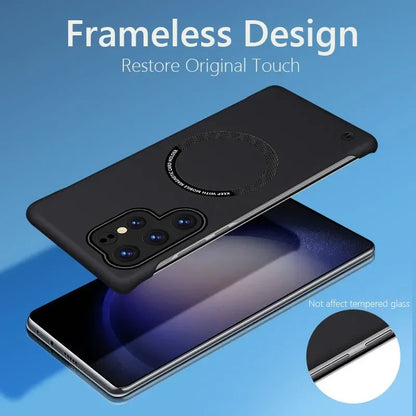 Frameless Magnetic Case For Samsung Galaxy S26 Ultra S25 S24 S23 S22 S21 FE Plus Ultra S21FE Wireless Charging Hard Back Cover