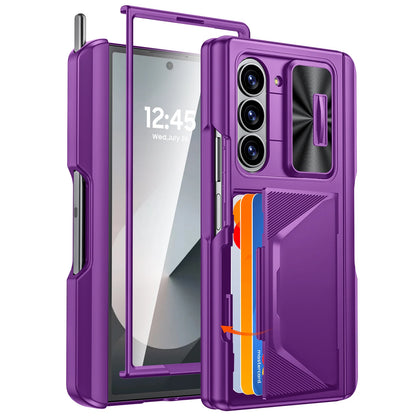 For Galaxy Z Fold 6,Goddess Day gift Back Card Pack,Integrated Pen Slot,Full Coverage 9H Protective Film,Shockproof Phone Case