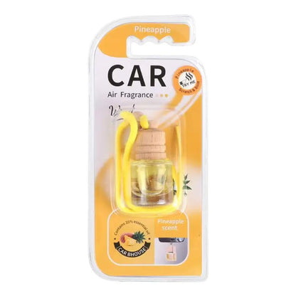 Hanging Car Air Freshener Refillable Glass Bottle Wooden Cap Essential Oil Diffuser Pendant Long Lasting Auto Perfume Ornament