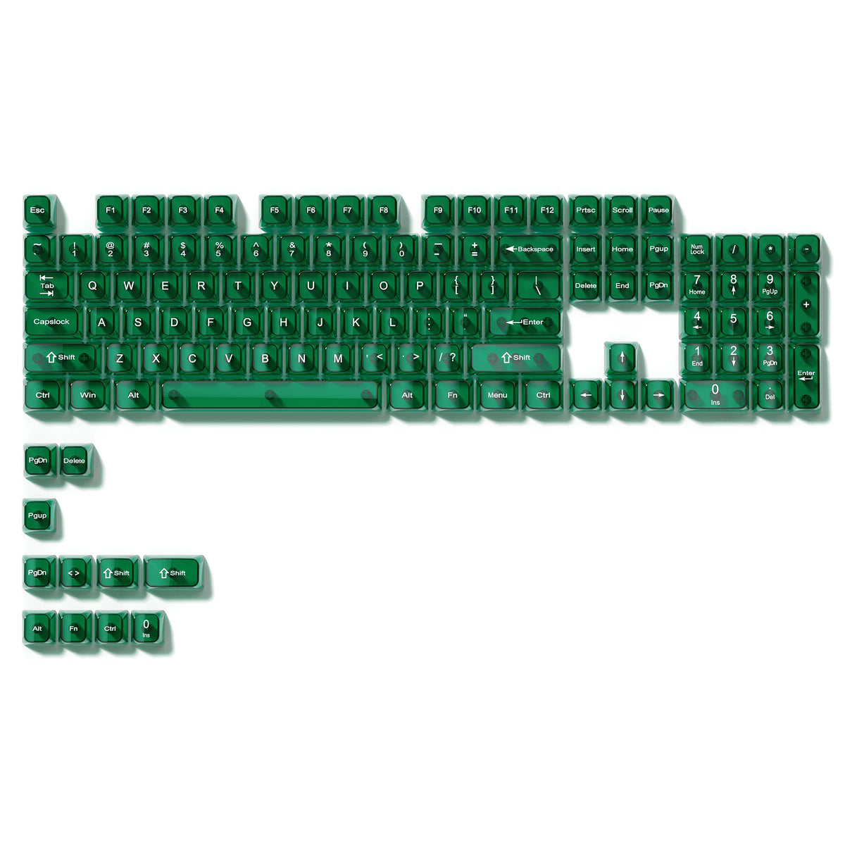 115 Keys Black Transparent Clear Keycaps Crystal Ceramic PC Keycap RGB Shine Through Key Cap MDA Profile for MX Switch Keyboard