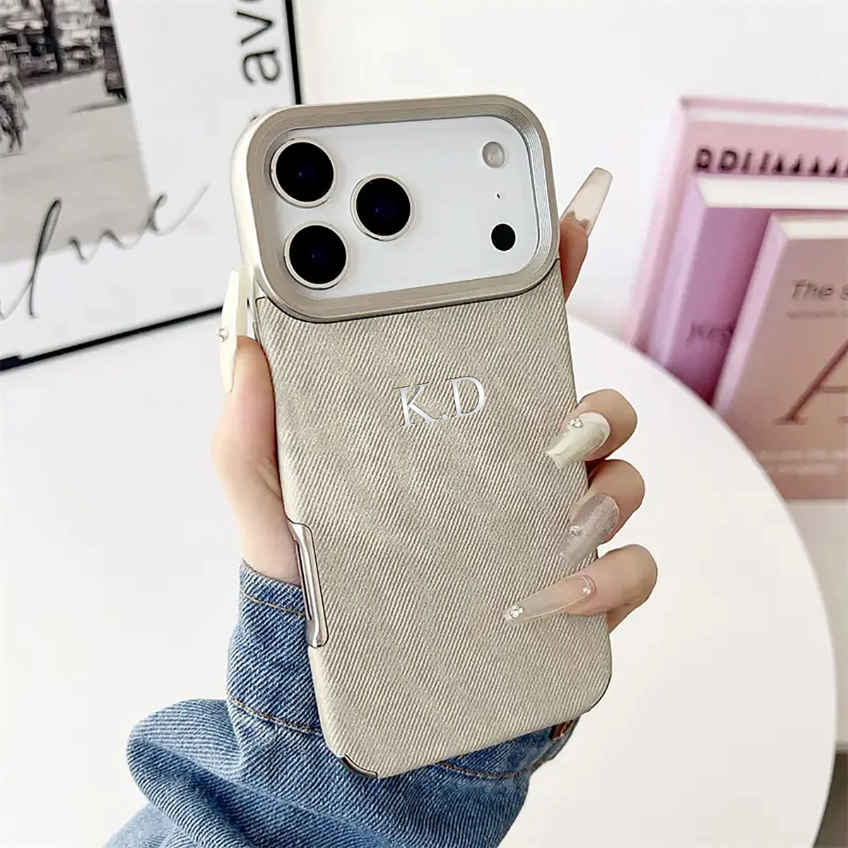 Custom Name Luxury Plating Cowboy Pattern Faux Leather Case for iPhone 17 16 15 14 13 Pro Max Air DIY Letter Hot Foil Engraved