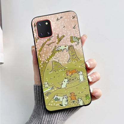 For Samsung Galaxy Note10 Lite Case SM-N770F 6.7'' Cute Bear Cartoon Cat Cover Soft TPU Phone Case For Samsung Note 10 Lite Bags