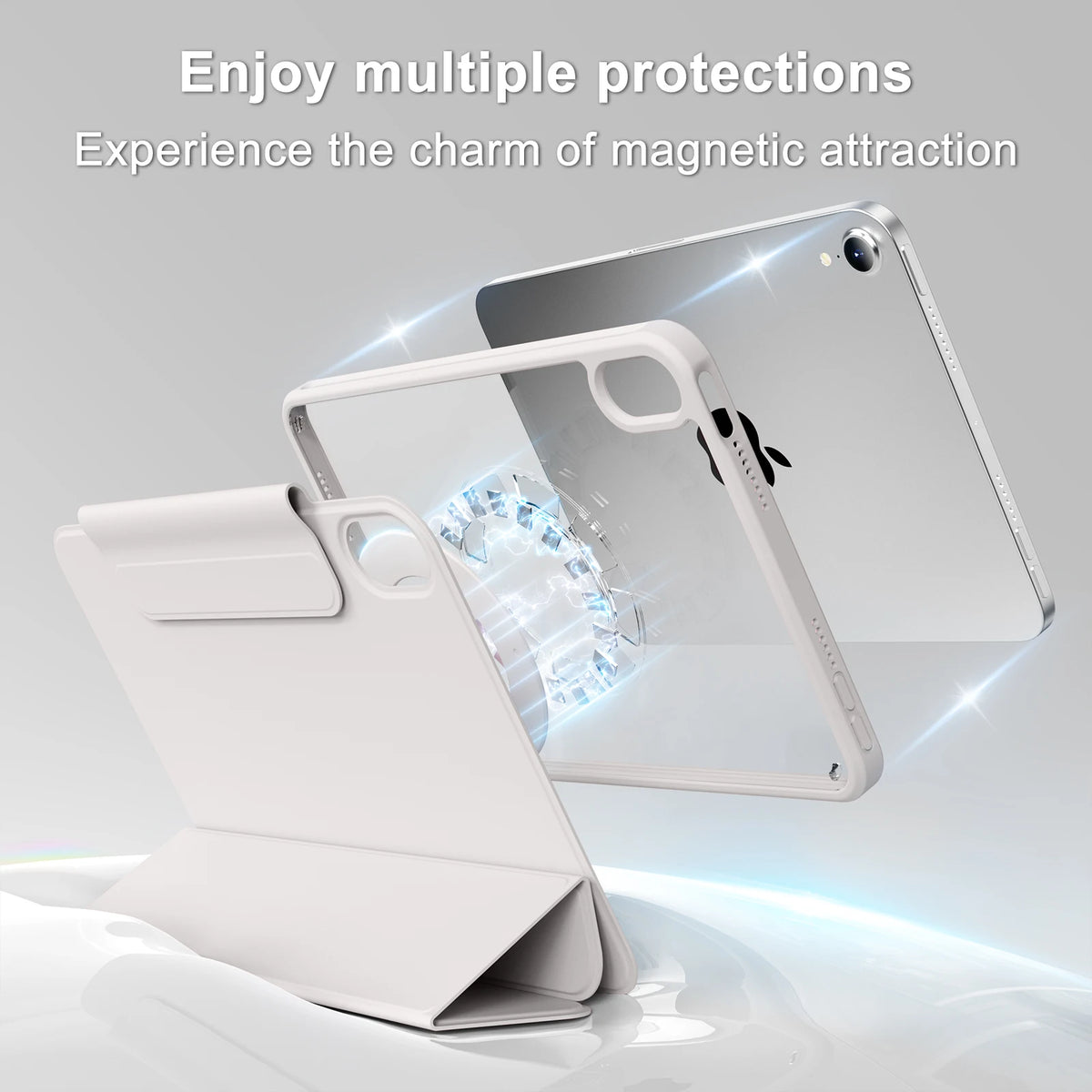 RBP For iPad Pro 11 13 inch Magnetic Case,For iPad Air 11 Air4/5 10.9 Mini6 10.2 9th 8th 7th Gen Rotate 360°Detachable Back Case