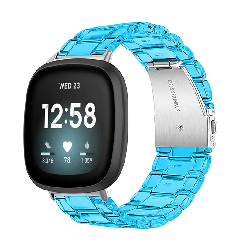 Newest Transparent Resin Strap for Fitbit  Versa 3 4 Lite Sense for Fitbit Versa2 Smartwatch Bracelet Watchband Accessories
