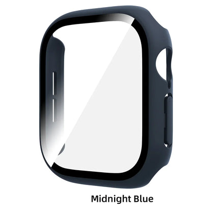 Tempered Glass PC Case for Apple Watch 12 46mm Hard Bumper Screen Protector Cover for Iwatch Series 12 42mm Shell Accessories