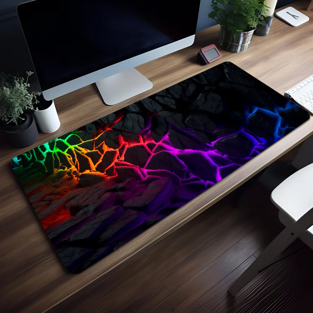 Geometric Blue Gradient Honeycomb Mouse Pad Non-slip Thickened Large Writing Lockedge Office Student Gaming Cushion MousePad