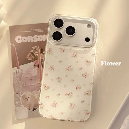 Pink Flower Pattern Phone Case For iPhone 17 18 Pro Max 16 15 14 13 12 11 Pro Plus 16e 17e Air X XR XS 7 8 Plus Soft Back Cover