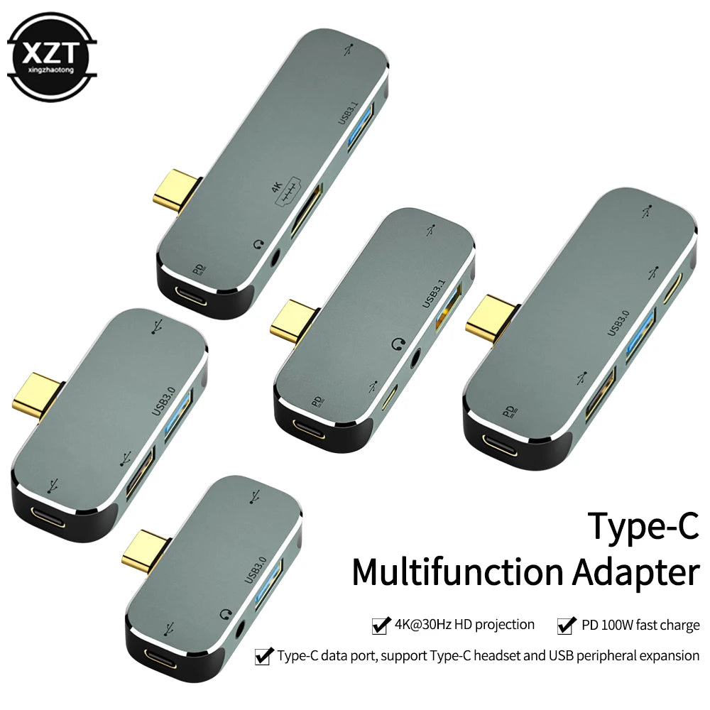 Type C to USB TypeC to 3.5MM Jack USBC PD Type-C to HDMI-compatible Adapter Converter Hub Splitter Docking Station for MacBook