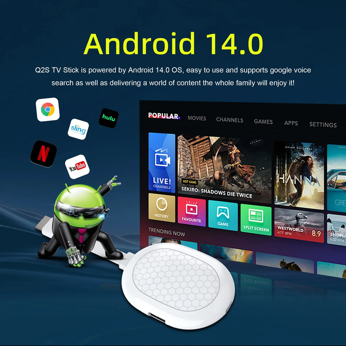 2026 Ultra HD 8K Android TV Stick Q2S Stick Mini Home TV Dongle RK3518 Quad-Core with Wi-Fi 6 Bluetooth 5.0 Media Player