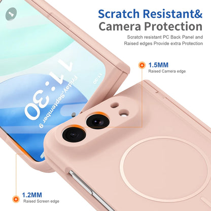 KEYSION Magnetic Fold Phone Case for MagSafe for iPhone Duo Matte Hard PC Shockproof Back Cover With Hinge+ HD Screen Protector
