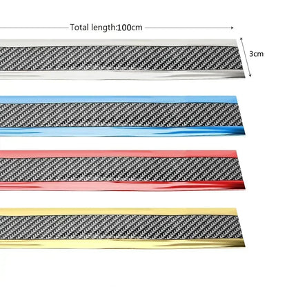 Car Stickers Anti Scratch Door Sill Protector Rubber Strip Carbon Fiber Car Threshold Protection Bumper Film Sticker Car Styling