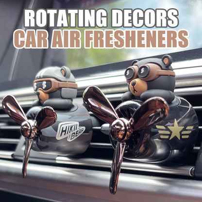 Rotating Propeller Plane pilot bear car air fresheners vent clip ornament decorations accessories perfume fragrance diffuser men