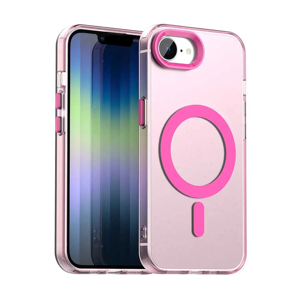 Magnetic Wireless Charging Case For Apple iPhone 17e 16e 16 Pro Max 15 14 Plus Cover Candy Colors Transparent Back Shell Coque