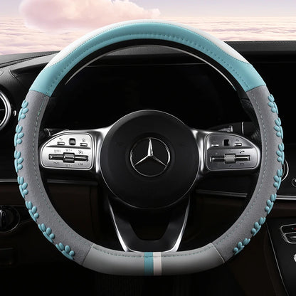 Car Steering Wheel Cover Universal Anti-Slip Cat Claws Artificial Leather Car Steering Wheel Protective Cover 38cm Shape O D