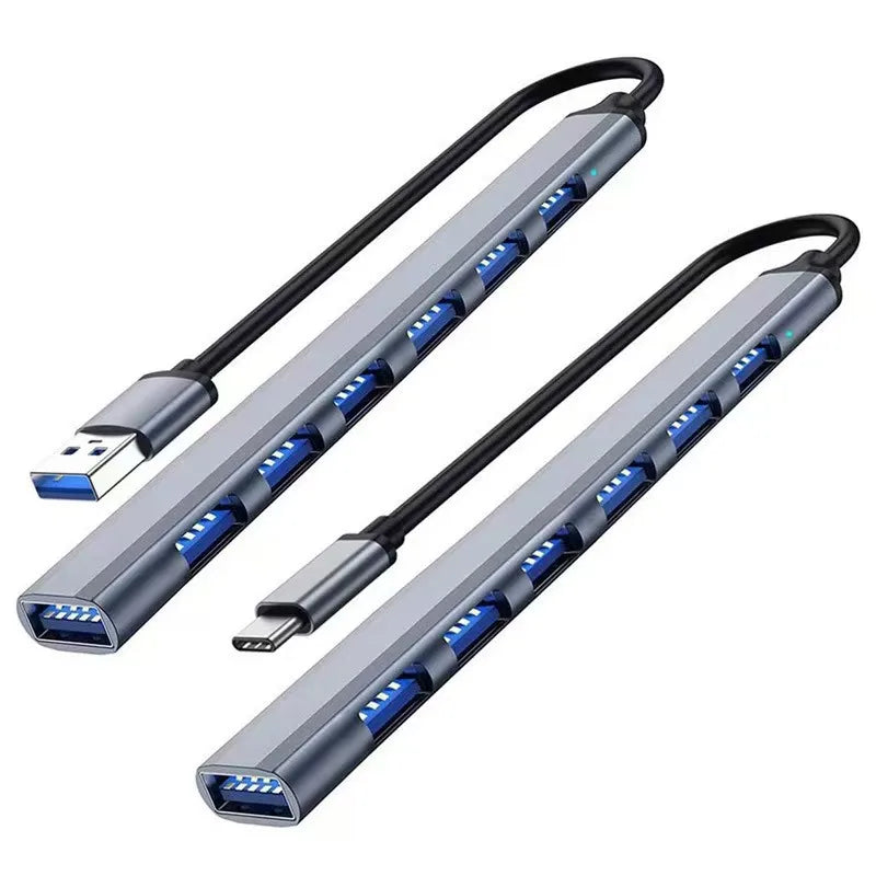 7 Ports USB HUB USB C USB 3.0 HUB 7-in-1 Type C Multi-port USB Splitter OTG Adapter USB Adapter for Macbook Pro Air PC Laptop