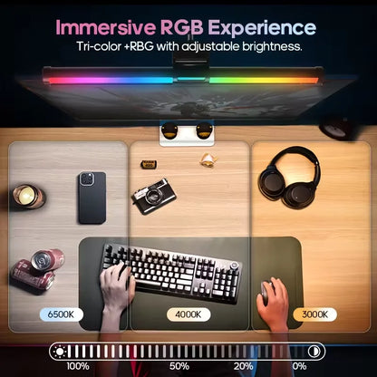 Screen Hanging Lighting RGB CCT Computer Gaming Lights Bar Monitor Led Monitor Light Bar for USB Dimmable Desk Lamp Atmosphere