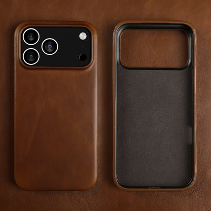 Retro For iPhone 17 Pro Max 16 15 14 13 12 11 Case Luxury Genuine Leather Cases For IPhone16 Vintage Full Covered Phone Cover