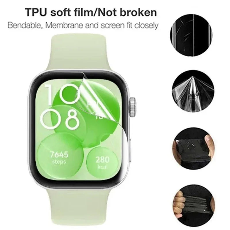 5PCS Screen Protector For Huawei Watch Fit 3/4/4Pro/5Pro Anti Scratch Clear TPU Hydrogel Film Huawei Accessories Protective film