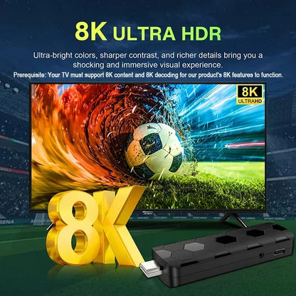 New Widely Compatible Android 16 TV Box Stick WiFi6 Bluetooth Transmission 4K/8K UHD Decoding Voice Remote Fast Streaming