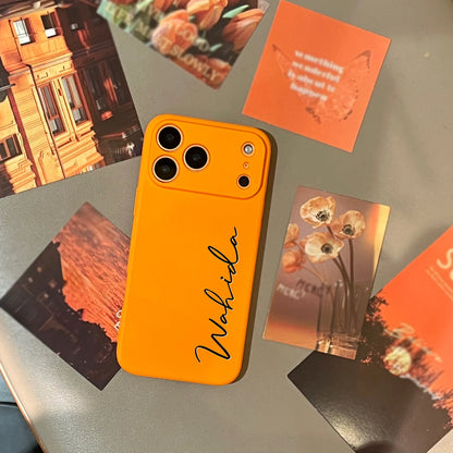 Personalized Custom Letters Name Colorful Soft Liquid Silica Gel Phone Case For iPhone 11 12 13 14 15 16 17 18 Pro Max 17Air