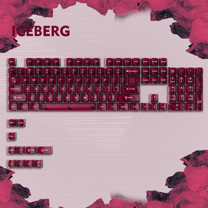 115 Keys Grey Fog Transparent Clear Keycaps Crystal PC Keycap RGB Shine Through Key Cap MDA Profile for MX Switch Keyboard