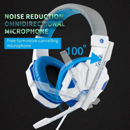 RGB LED Light Gaming Headsets With Mic Low Latency 3.5mm Wired Gaming Headphone For Computer PS4 PS5 Xbox Bass Stereo Earphones