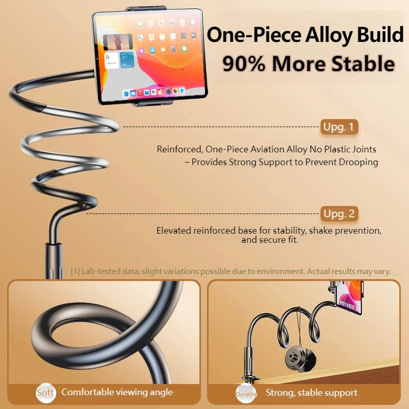 Flexible Gooseneck Phone Tablet Holder, Bed Desk Clamp for TV/Movies, Live Stream, Photo, Compatible with iPhone iPad Samsung