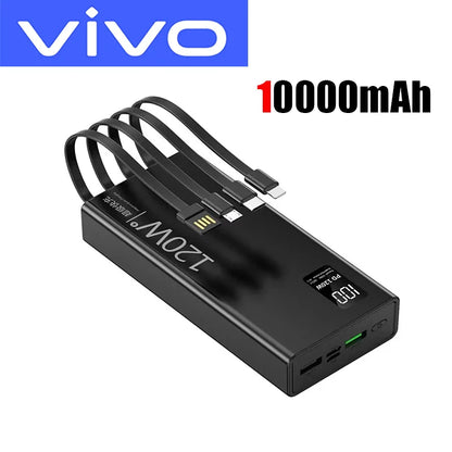 VIVO 4 in 1 Power Bank 120W 500000mAh High Capacity With Cables Super Fast Charging Portable Charger For iPhone Samsung 2026