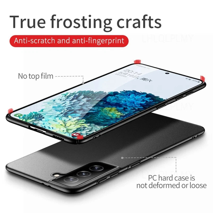 luxury Matte Back Ultra Thin Case For Samsung Galaxy S8 S9 S10 S20 S21 FE 5G S22 Plus S10e Note 8 9 10 Lite 20 Hard Cover Shell