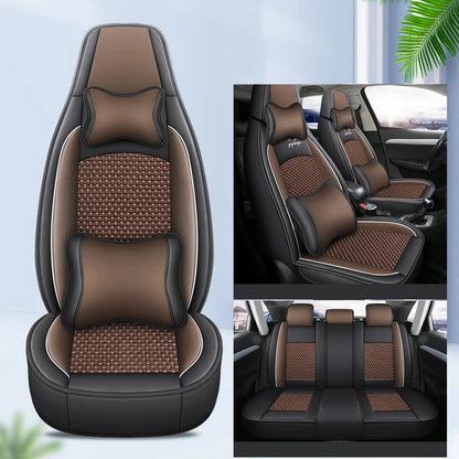 Car Seat Cover 5 Full Set Universal Seat Covers for Nissan X Trail T32 Jetta A4 Skoda Rapid Superb 3 Cars Waterproof PU Leather