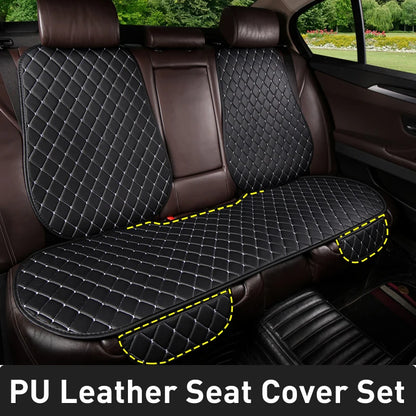 Karcle PU Leather Car Seat Covers Full Set Anti Slip Car Seat Cushion Rear Seat Protector Universal Waterproof Car Seat Pad