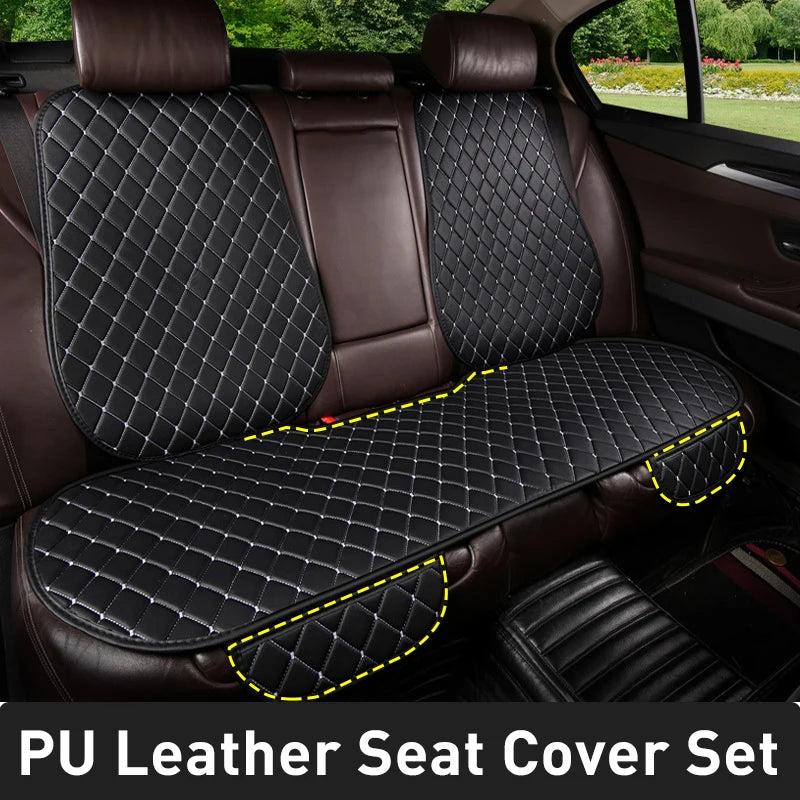 Karcle PU Leather Car Seat Covers Full Set Anti Slip Car Seat Cushion Rear Seat Protector Universal Waterproof Car Seat Pad