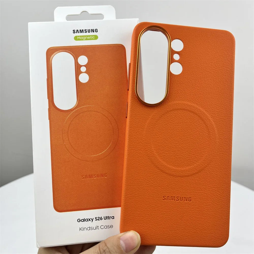 Samsung Galaxy S26/S26 Plus/s26+/S26 Ultra Leather Magsafe Phone Case Cover Ultra-thin Soft Magnetic Back Protective Shell