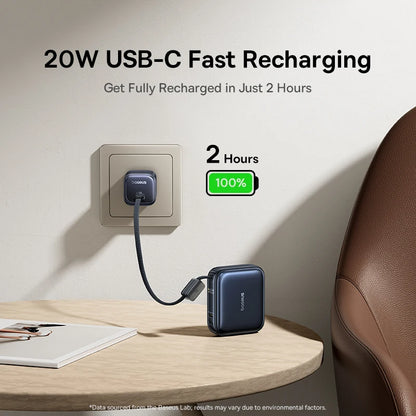 Baseus 45W Mini Power Bank 10000mAh Built-In USB-C Cable Pocket-Sized Smaller Fast Charge Portable For iPhone 18 17 Samsung S26