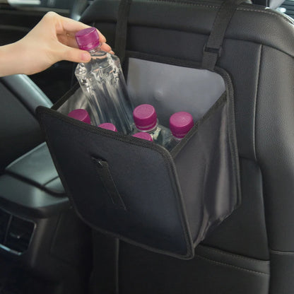 Car Trash Can Back Seat Hanging Organizer Collapsible Box Waterproof Garbage Bin Universal for Auto SUV Truck Interior Storage